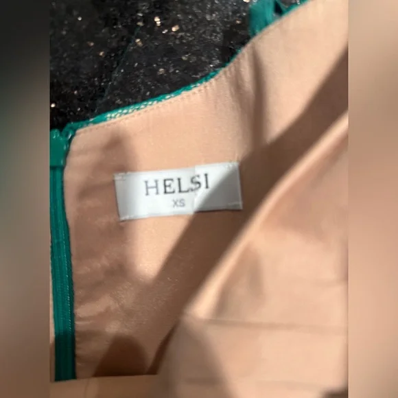 Helsi Emerald Green Lace Mini Dress Size XS – Tiered Ruffle Party Cocktail NWOT - Picture 4 of 6